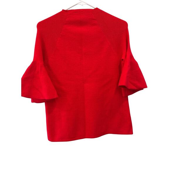 Moth Anthropology Red Anais Bell-Sleeve Pullover - Sz Small - Picture 6 of 7